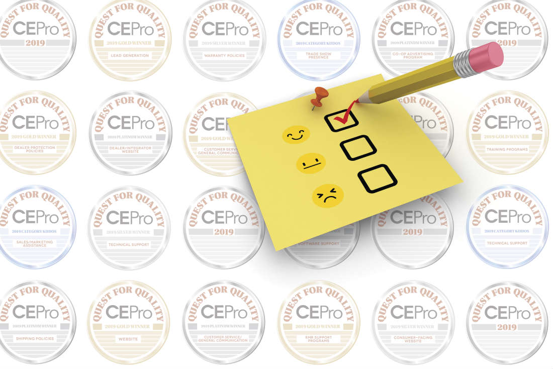 CE Pro’s 2019 Quest for Quality Awards: Best Suppliers in the Home-Tech Channel