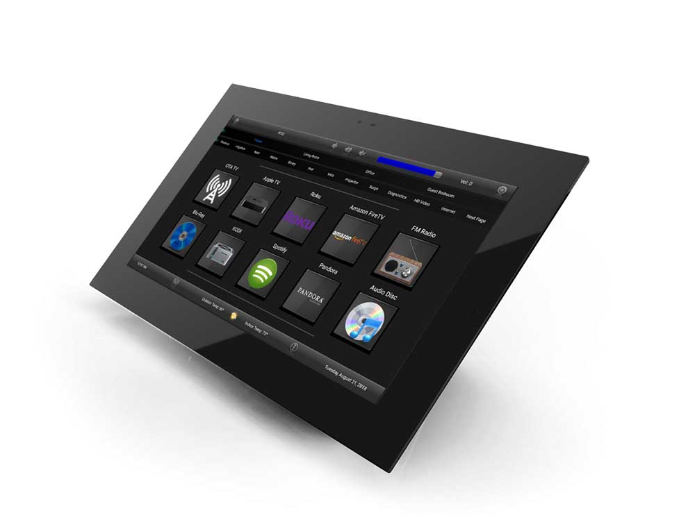 RTI Touchpanel Remotes Mount in Walls, Reside on Tables