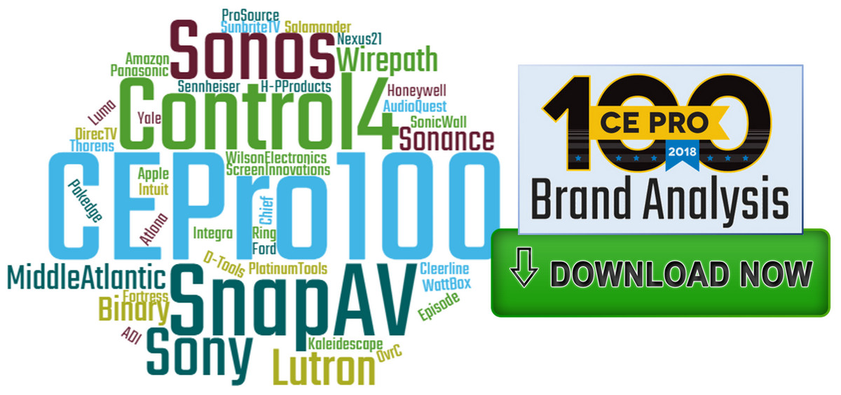 CE Pro Brand Analysis 2018: Most Popular Brands Among Smart-Home Pros