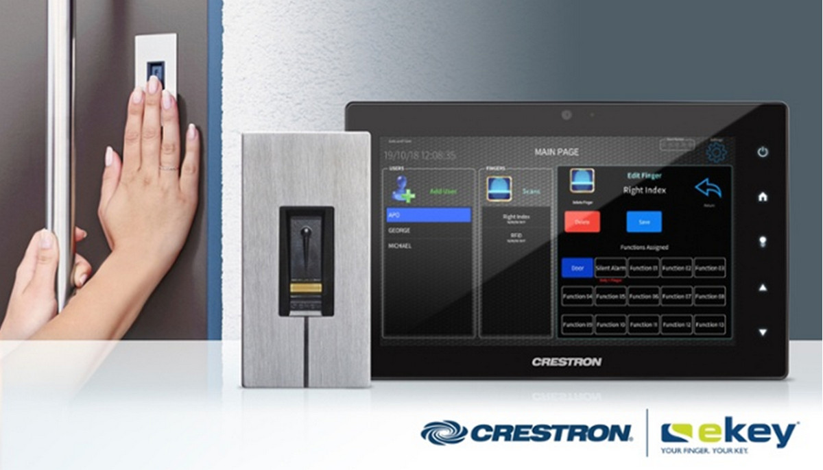 Crestron Offers Biometric Door Entry for Smart Homes via ekey Fingerprint Readers