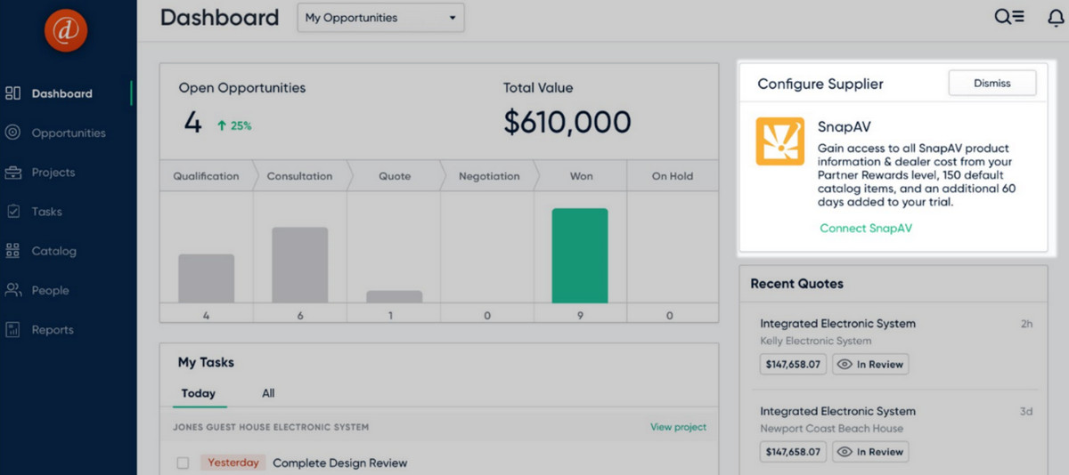 D-Tools to Offer SnapAV Product Library Pre-loaded with Dealer-Specific Pricing