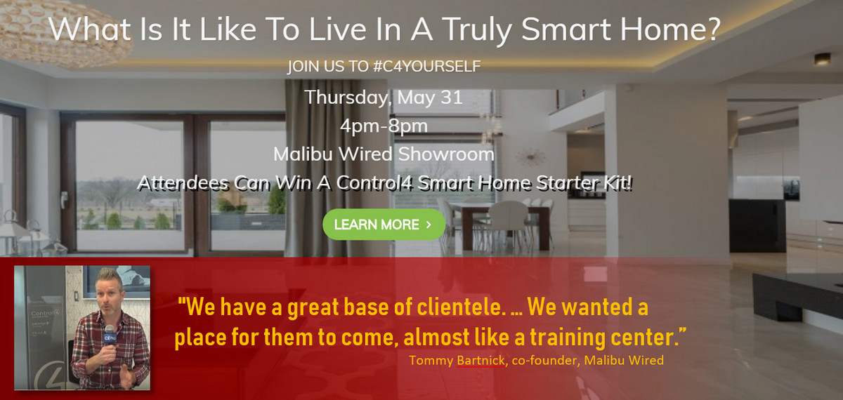 Today is #C4Yourself Day: Malibu Wired Preps for Control4 Showroom Soiree