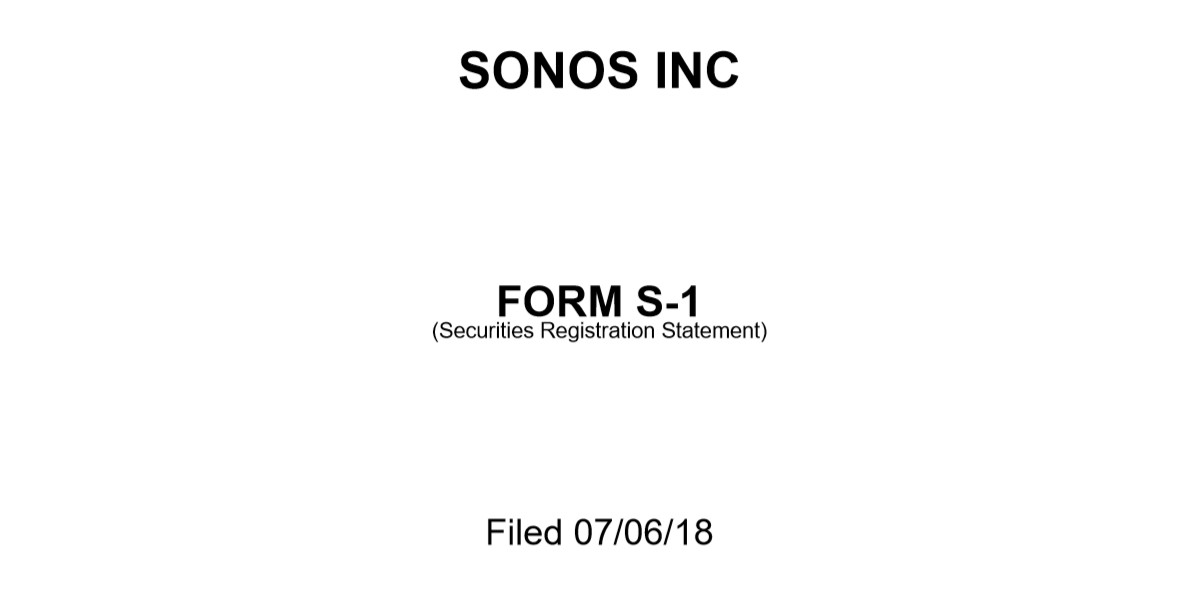 Sonos Files $100 Million IPO; Plans More Direct-to-Consumer Sales