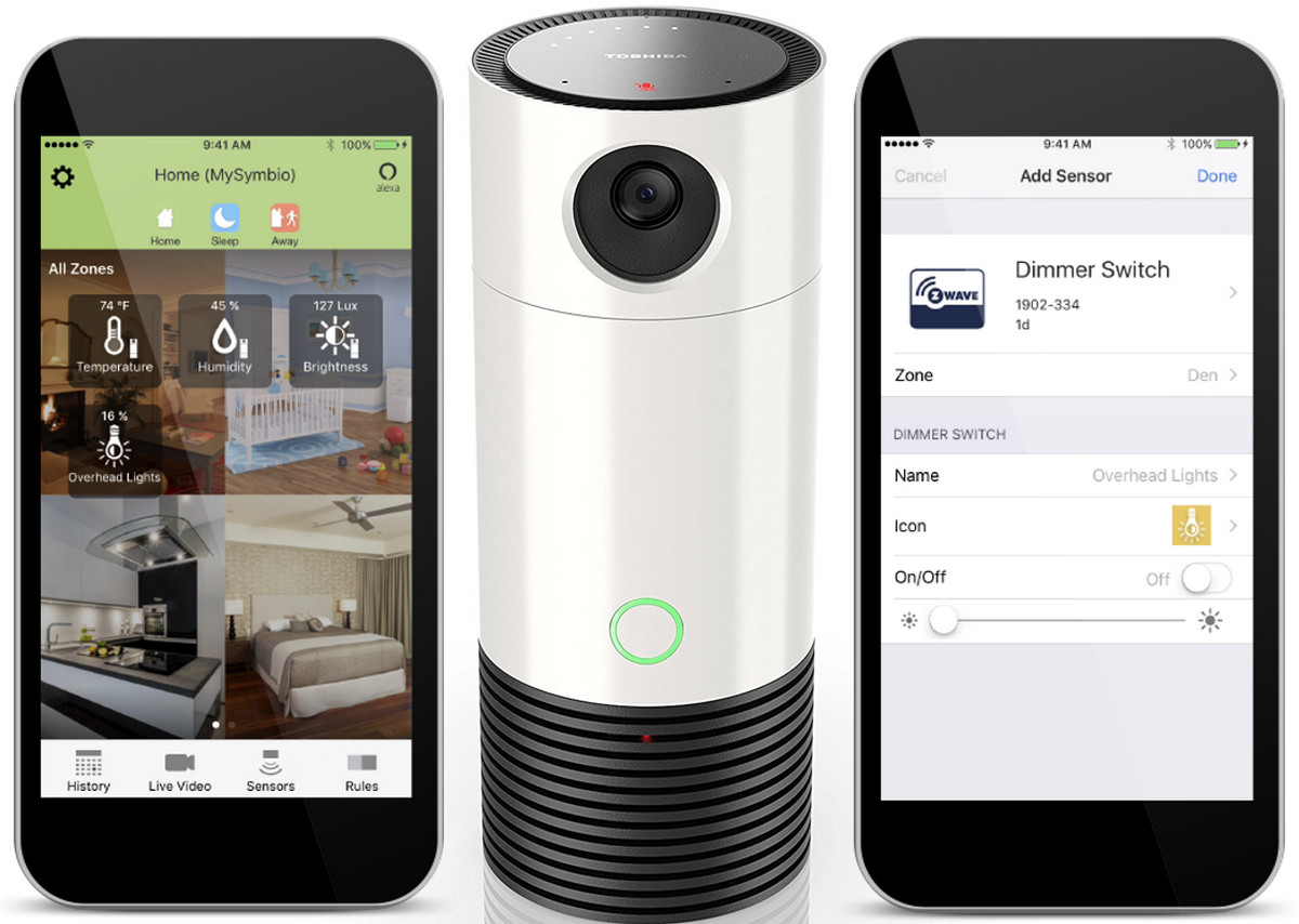 Now Toshiba Has Home Automation Hub: New Symbio with ZigBee, Z-Wave, Camera, Alexa