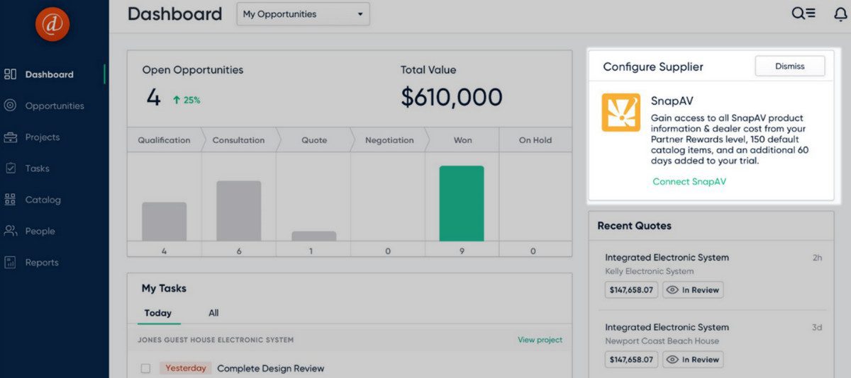 D-Tools to Offer SnapAV Product Library Pre-loaded with Dealer-Specific Pricing