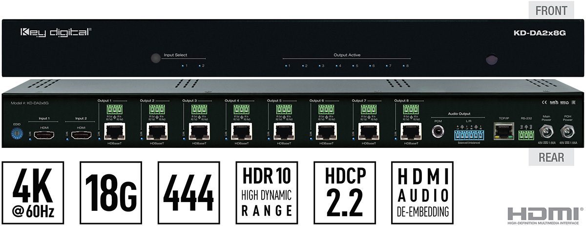 Key Digital KD-DA2 HDBaseT Amplifiers Deliver 18Gbps for 4K Video