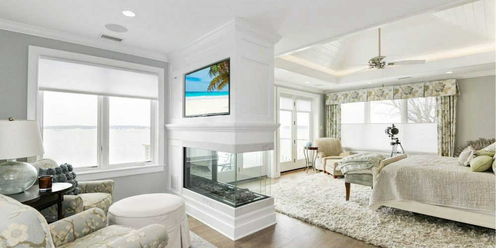 Challenging Master Bedroom Project Features Two Back-to-Back Over the Fireplace Displays, slide 2
