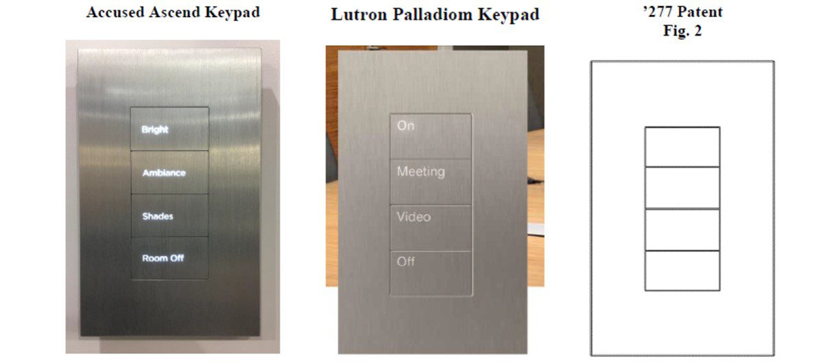 Lutron Sues Savant Over Alleged Patent Infringement on 4-Button Keypad
