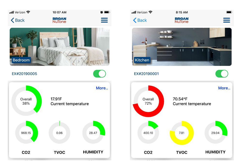 Broan-NuTone Connected IAQ system device apps