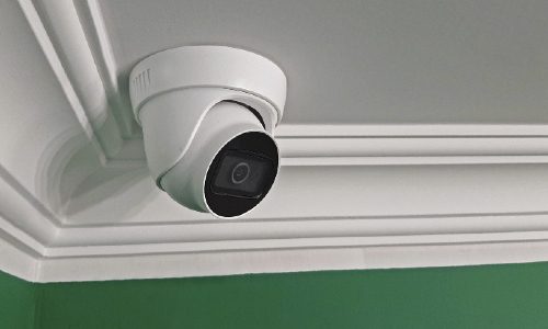 Security Surveillance Camera in a Bathroom
