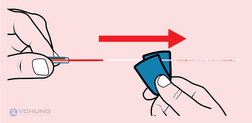 How to fusion splice fiber optic cables step two clean and cleave the fibers.