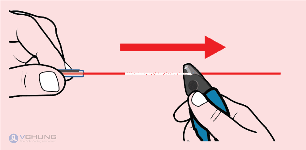 How mechanically splice fiber optic cable step one prepare the fibers.