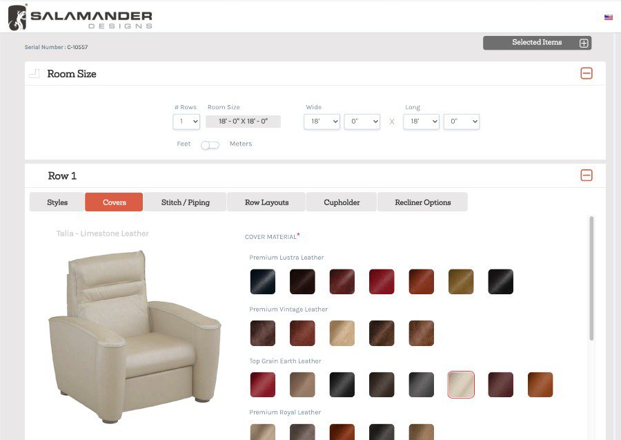 Salamander Designs Seating Configurator