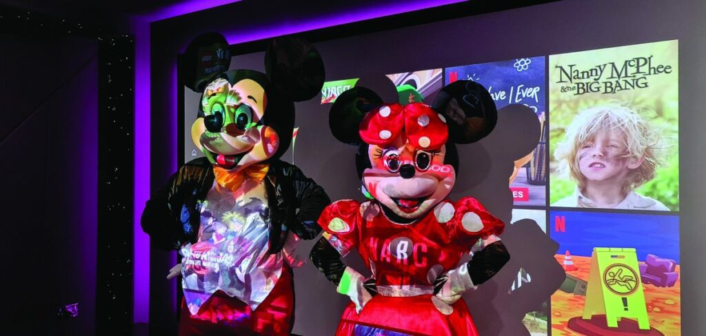 Mickey and Minnie Mouse Together for Cinema Forget Me Not home theater system