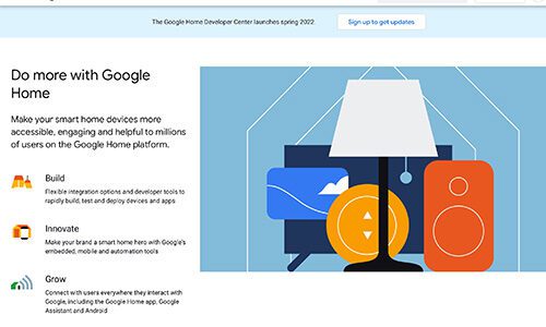 Google Home Developers website