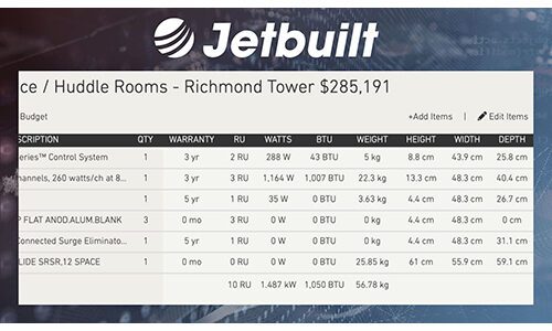 Jetbuilt adds Technical Data Fields