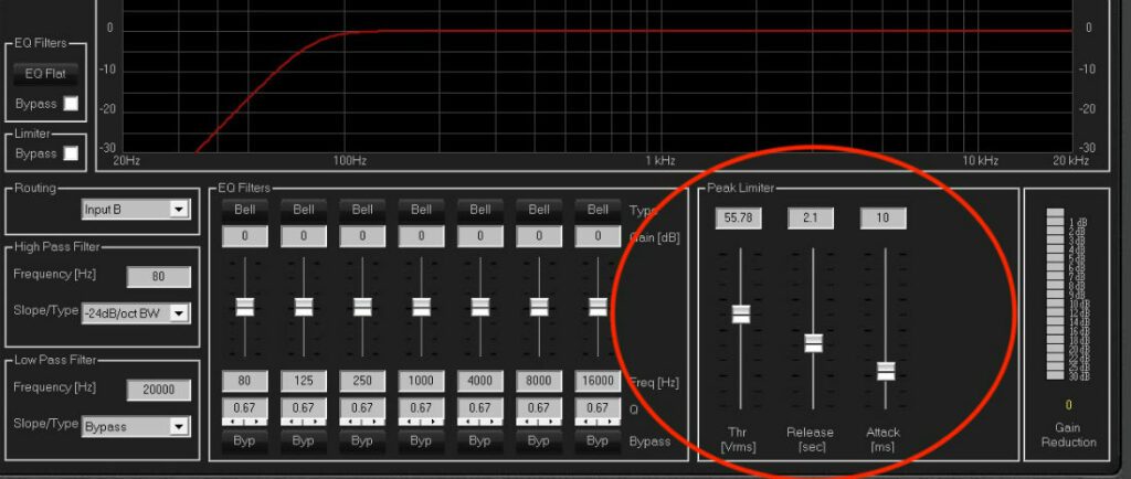 Limiter and limiting settings