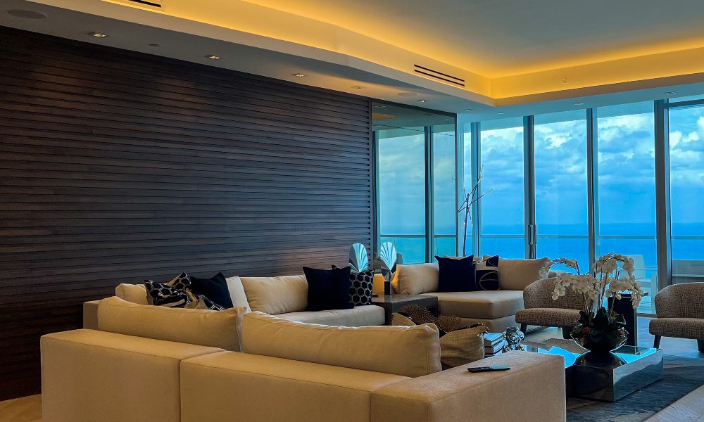 Interior Turnberry Ocean Club High Rise Condo - Circadian Lighting Scene Display