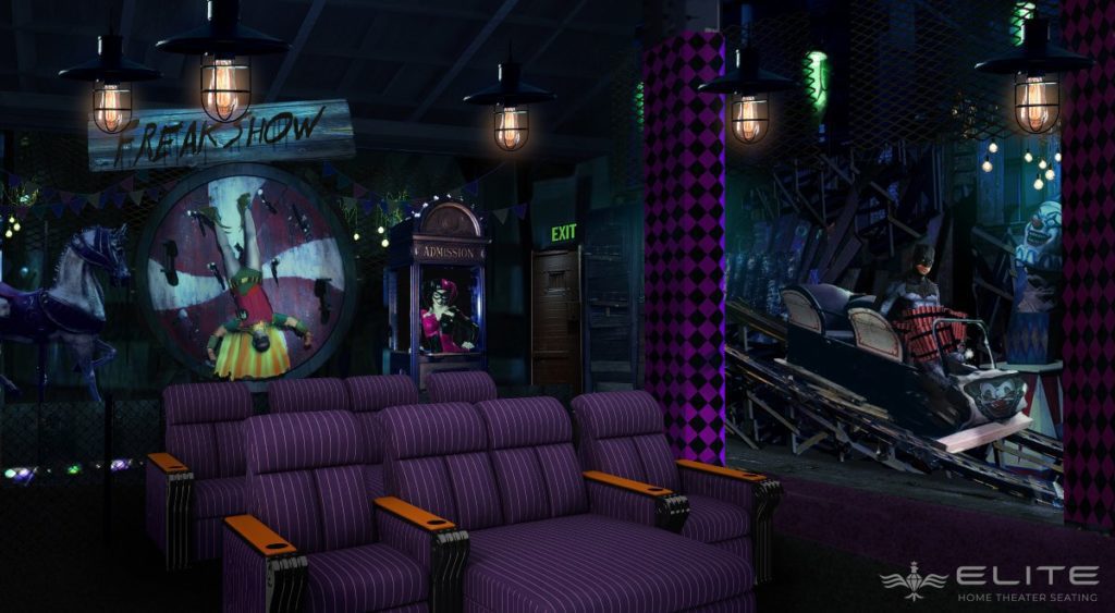 Every seat in the Joker home theater features tactile motion transducers. 