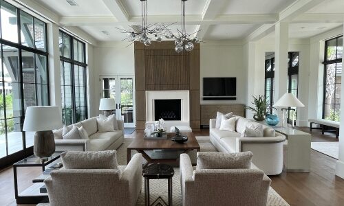 Interior modern living room Carolinas pocket shade project by Advanced Integrated Controls