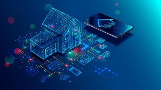 Image depicting data surrounding home in smart home trend AI concept.