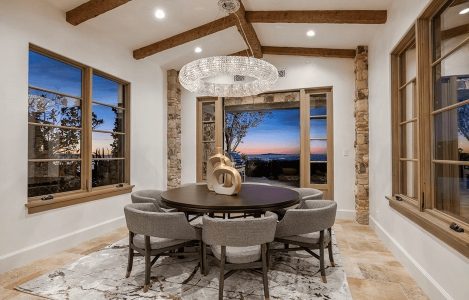 Circadian lighting system within seaside home in California.