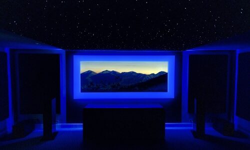 Starry night ceiling in home theater, fusion audio video