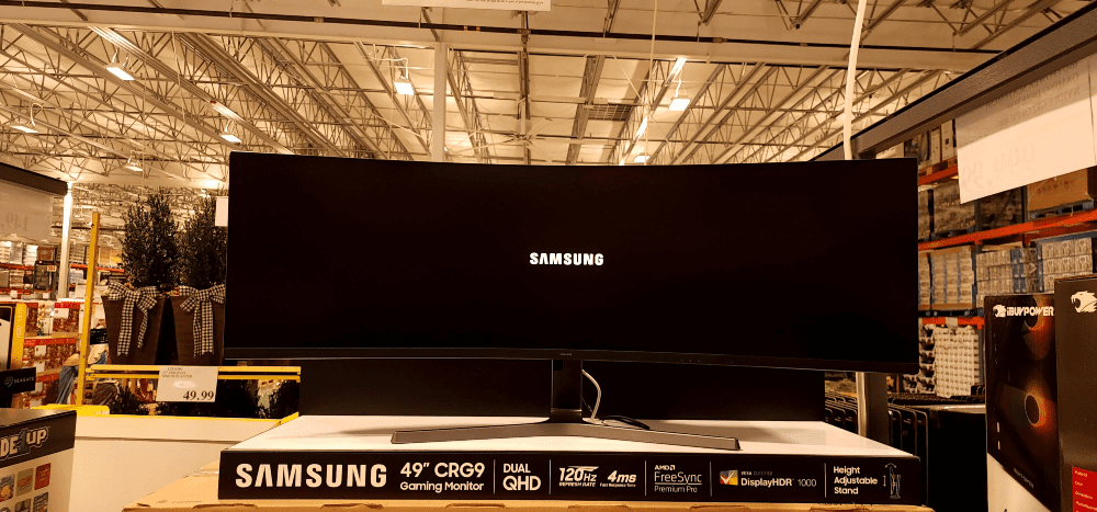 Samsung CRG9 49 inch 8k HDR gaming monitor.