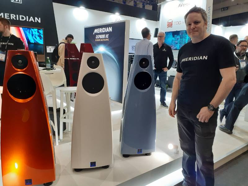 ISE 2024 Day 1 Highlights Meridian DS9 floorstanding loudspeaker Barry Sheldrick