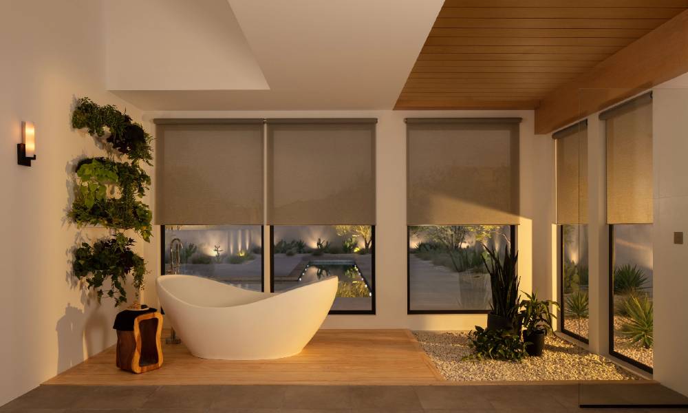 Lutron motorized shades natural light optimization