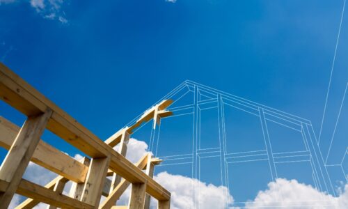 Single-family housing starts new construction concept