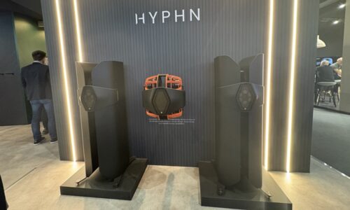 Monitor Audio Hyphn speaker meant to represent the myriad audio products at ISE 2025