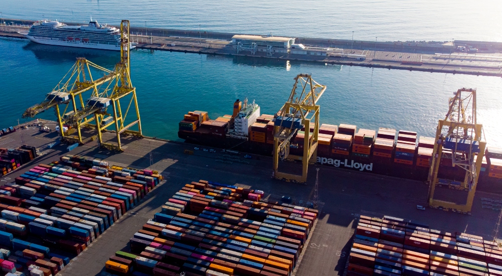 Shipping containers representing potential tariff impact in Spain