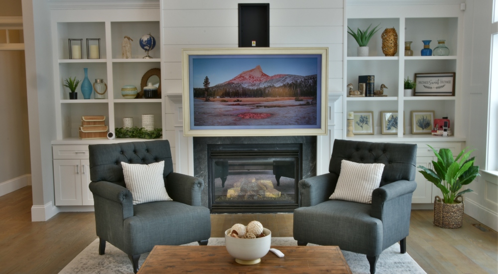 Interior of home part of 92-smart home development in Massachusetts with home automation services provided by Boston Automations.