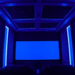 Creative underwater themed custom home theater install in Miami Florida area by Maxicon