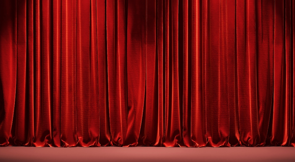 Interior of home theater in residential setting with blank screen meant to represent million dollar home theater demo coming to CEDIA Expo 2025
