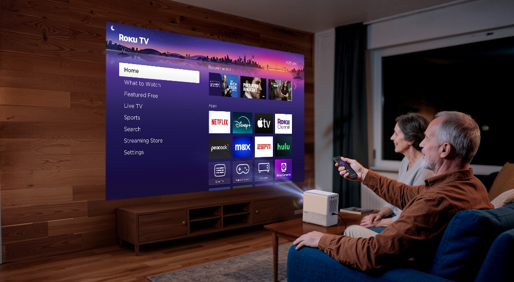Aurzen Roku TV D1R Cube Projector