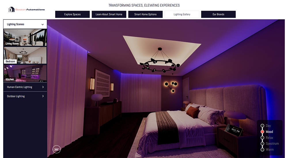 Boston Automations SmartShowrooms360 lighting 