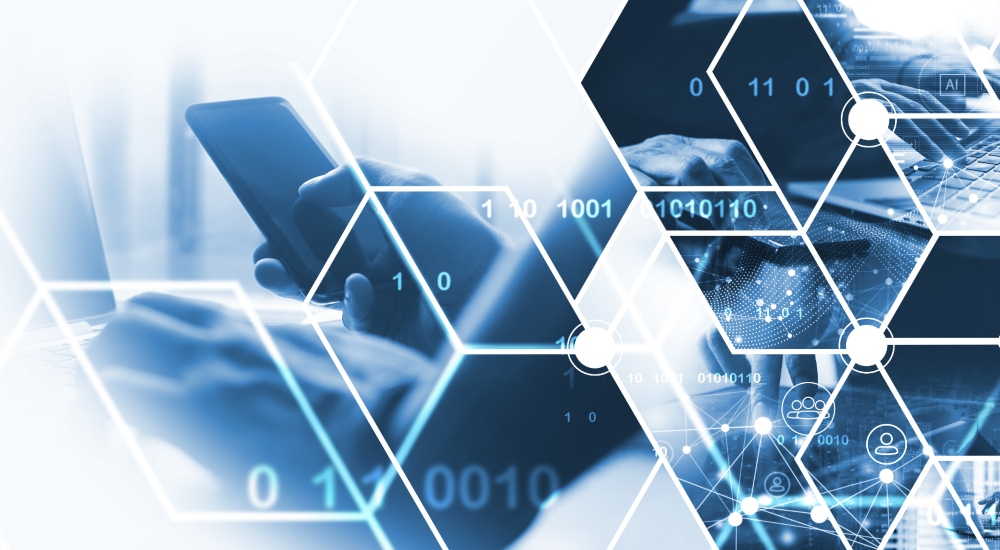 Man working on computer to exemplify an integrator using business software for their AV integration firm, adoption of AI and cloud software as a concept