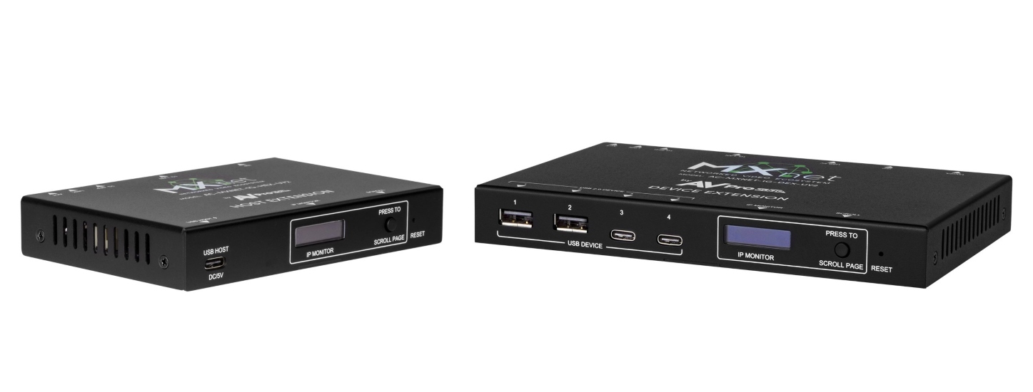 AVPro Edge HEX and DEX AVoIP extenders for MXnet Evolution II