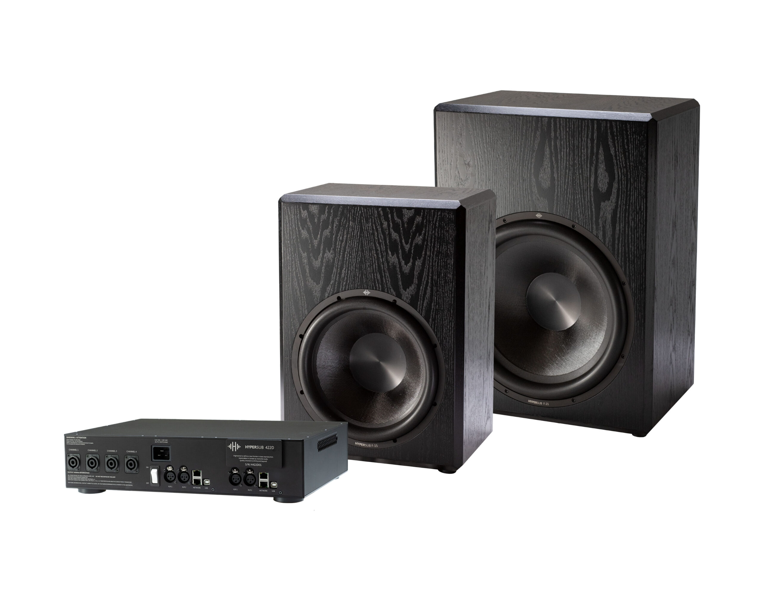 HYPERSUB F-15, F-21 frontier series infrasonic subs with 422 amplifier