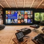 DCI-compliant video wall delivering cinematic-quality brightness and contrast in a wellness-focused residential media room