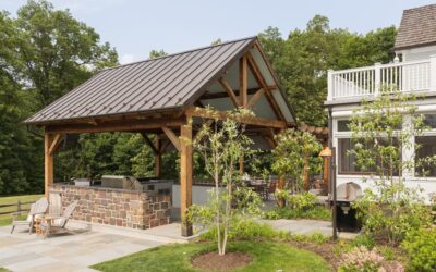 Hand-Hewn Beams Hide High-Tech Entertainment in Bucks County Home Pavilion