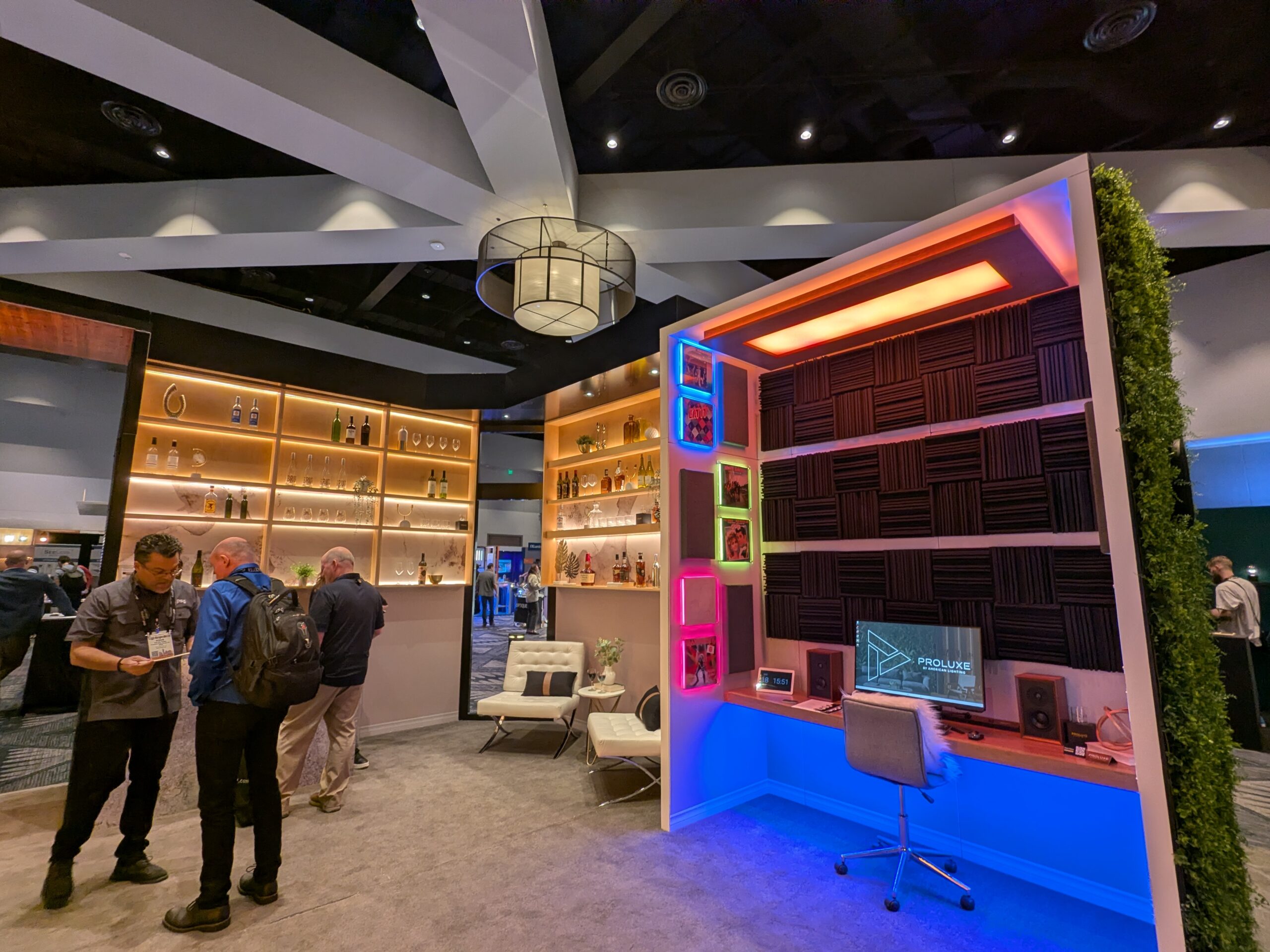 Proluxe booth at Lightapalooza 2026 with dim-to-warm lighting options