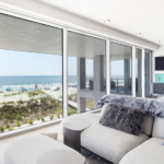 Hilton Head Island master suite oceanfront view with panoramic Atlantic vistas and natural light.