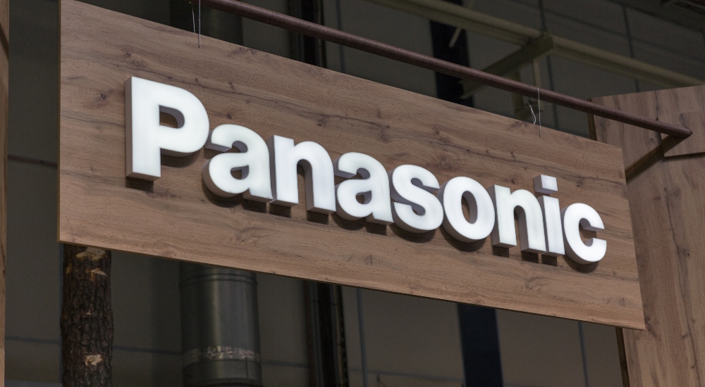 Panasonic booth logo signifying recent deal with SKYWORTH