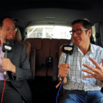 Dan Ferrisi and Michael Restrepo recording a podcast at CEDIA Expo/CIX.