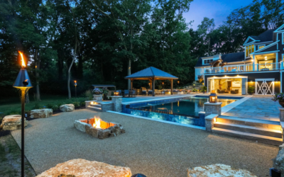 Soft, Ambient Light and Rich Sound Flood a Scenic Riverfront Retreat in Dublin, Ohio