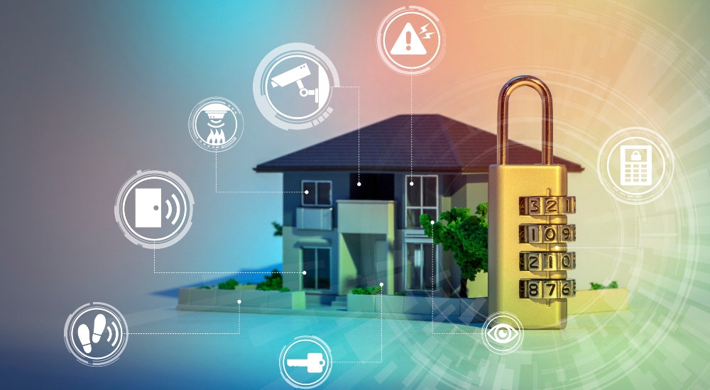 Home security concept meant to exemplify the growing importance of category in smart home design and custom integration