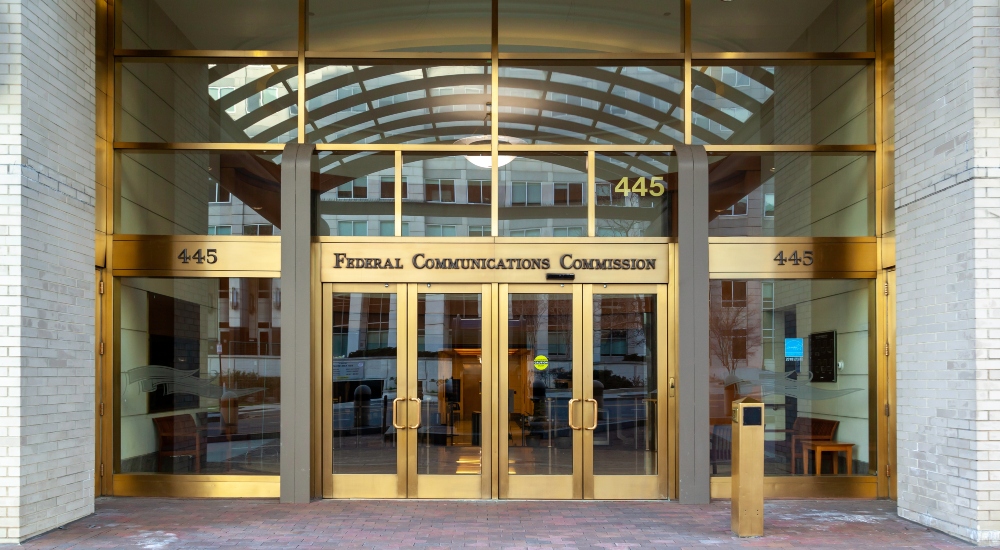 The front of the Federal Communications Commission (FCC) building is meant to represent its evolving policy over foreign-made routers in the U.S., as covered in CE Pro's Week in Playback review of smart home and AV news stories.